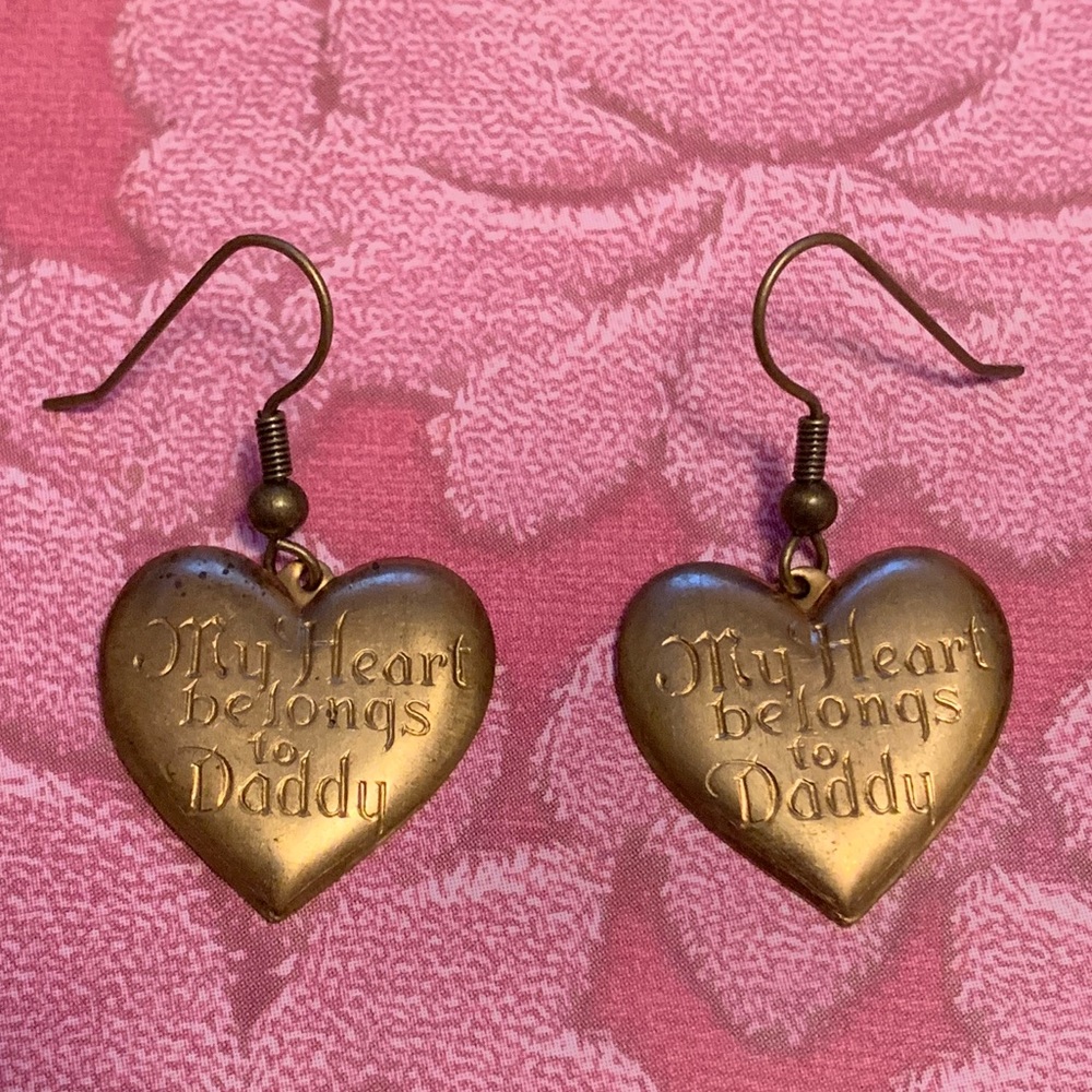 Vintage “My Heart Belongs to Daddy” Heart Earring